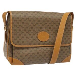 Authentic GUCCI Micro GG Supreme Shoulder Bag PVC Beige Gold 001 116 0924